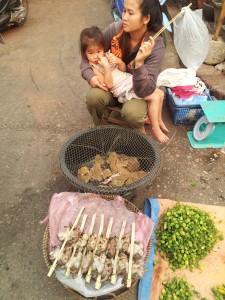 Freshly cooked frogs (that looked like cane toads) Yes, I did ask permission for the photo.