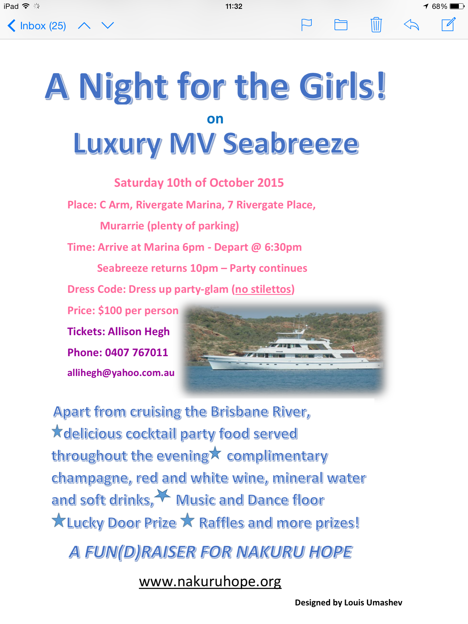 Fund raiser Sea Breeze cruise